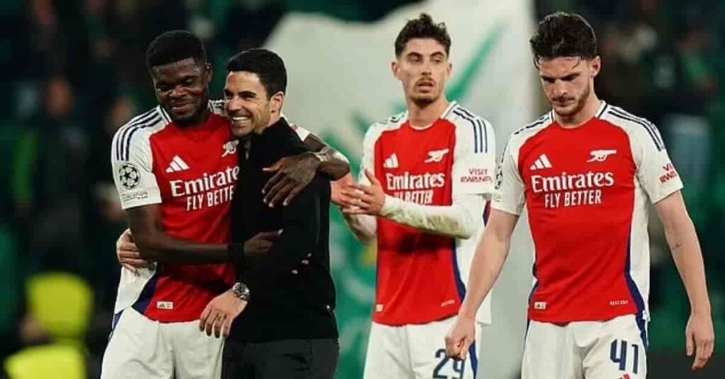 praised by Arteta after the match in Lisbon